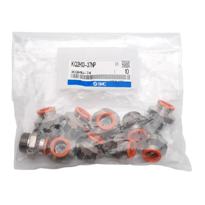 New Lot of 10 SMC KQ2H13-37NP Pneumatic Fitting, ø1/2in One-Touch, 1/2in NPT Male