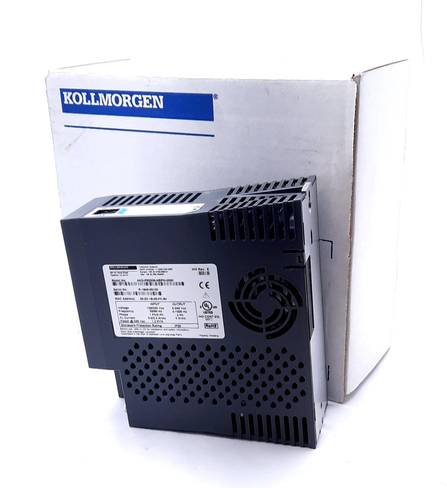New Kollmorgen AKD-P00306-NBPN-0000 AC Servo Drive 3 Phase 120/240VAC, 0-24VAC, 3A