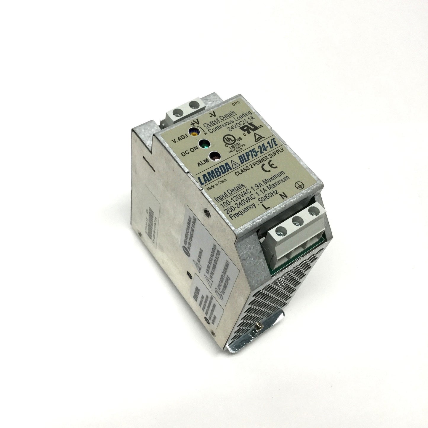 Used TDK Lambda DLP75-24-1/E Power Supply 100-120/200-240VAC In, 24VDC 3.1A Out 75W