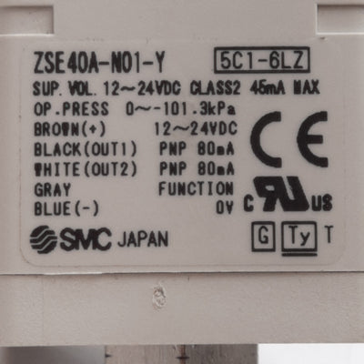 New – Open box SMC ZSE40A-N01-Y Digital Vacuum Switch, PNP, 0~-101kPa, 1/8in NPT, M12, 12-24VDC