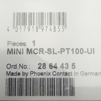 New Phoenix Contact 2864435 Temperature Transducer, 4-Level, Pt100, -150~850°C