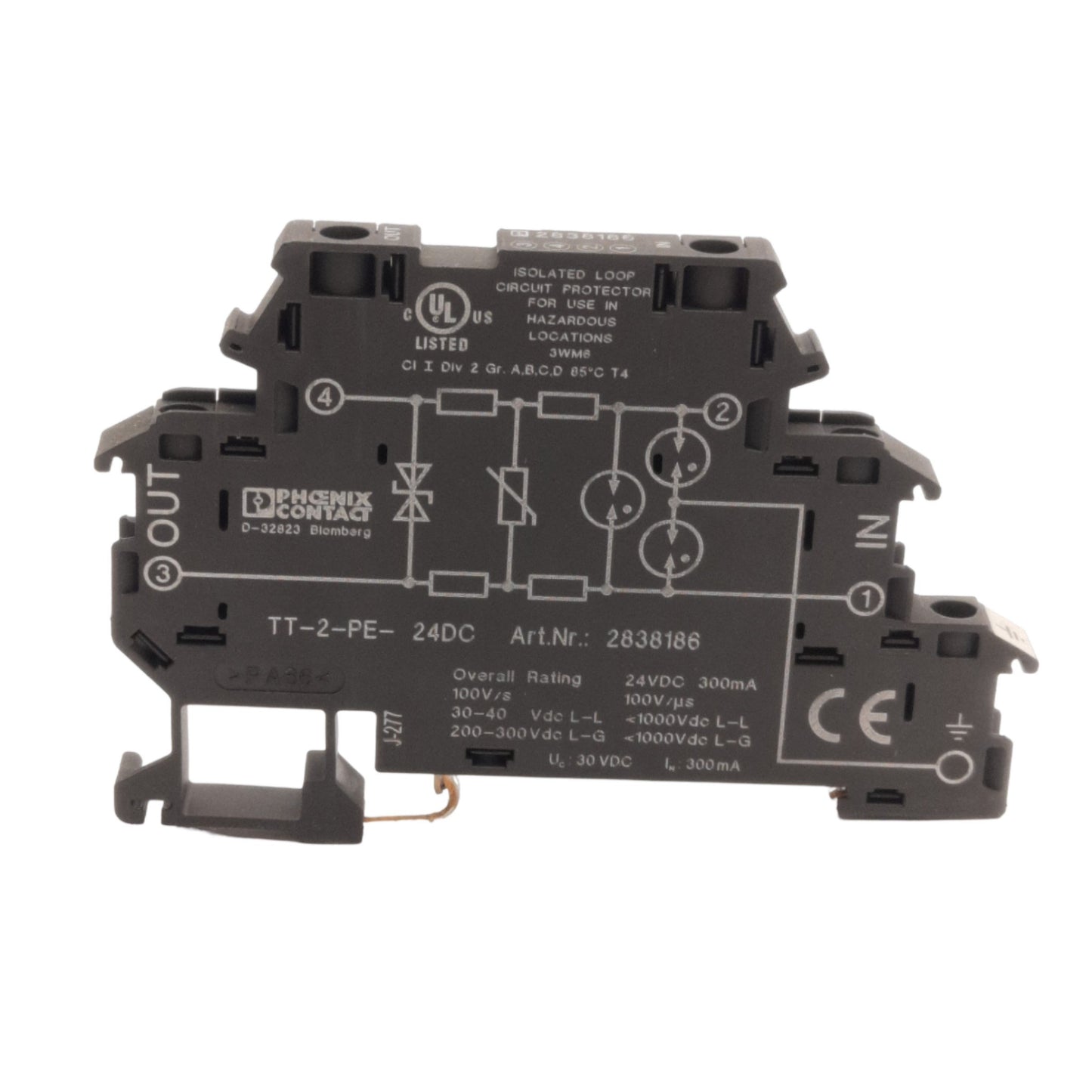 New Phoenix Contact 2838186 Surge Protector Terminal Block 24VDC, 10kA