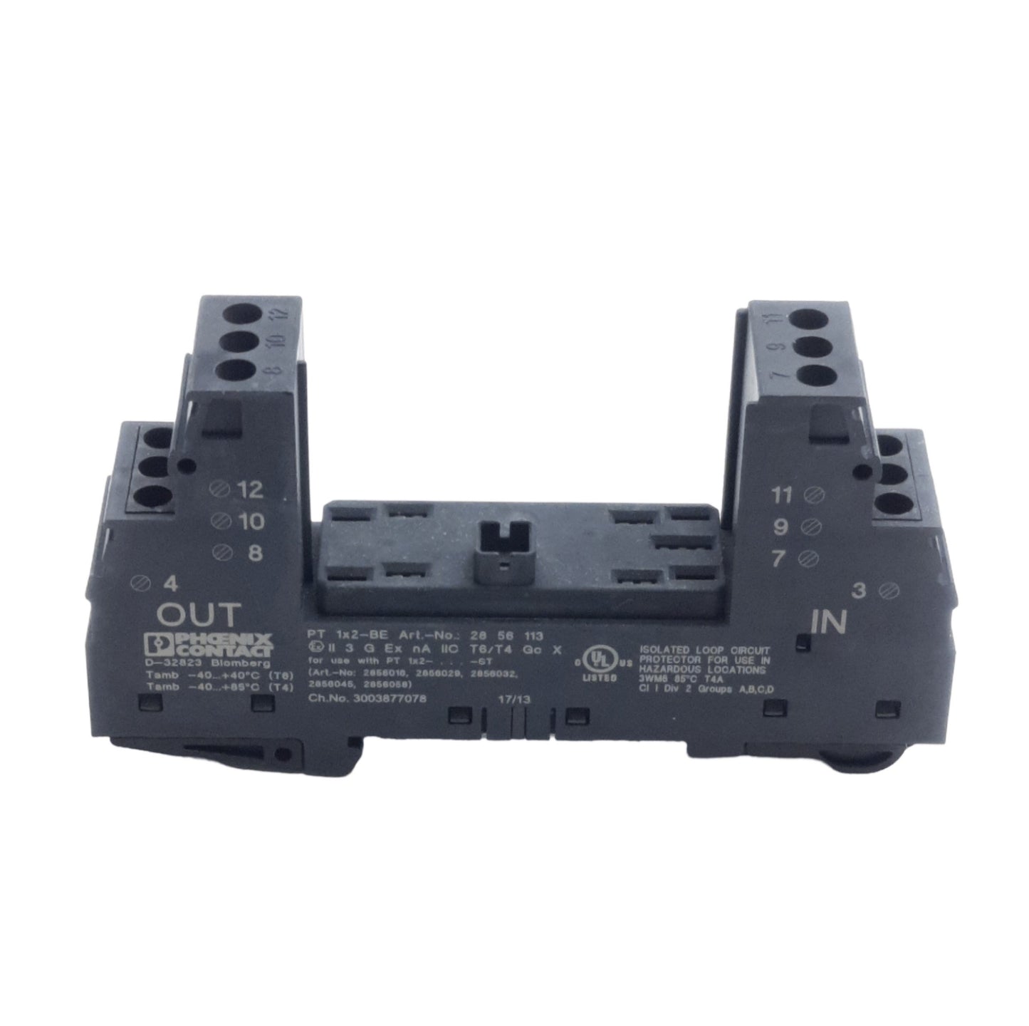 New Phoenix Contact 2856113 Surge Protector Base Element, 89.8mm x 52mm x 17.7mm