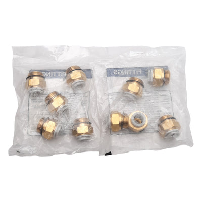 New Lot of 10 SMC KQ2H12-G04 Pneumatic Fitting, ø12mm One-Touch, G1/2 Male, 1.0MPa