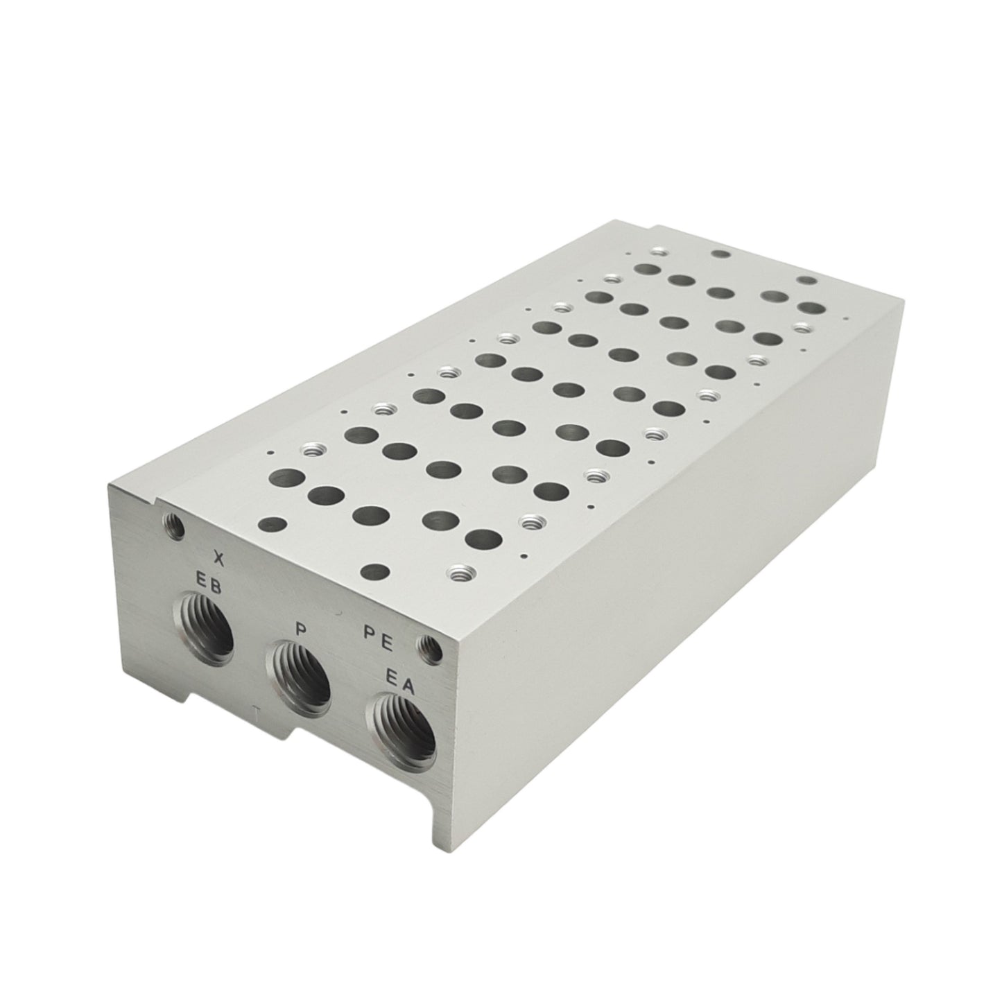 New SMC SS5Y7-42-07-02T Base Mounted Manifold Block, 1/4in NPTF, 7 Stations