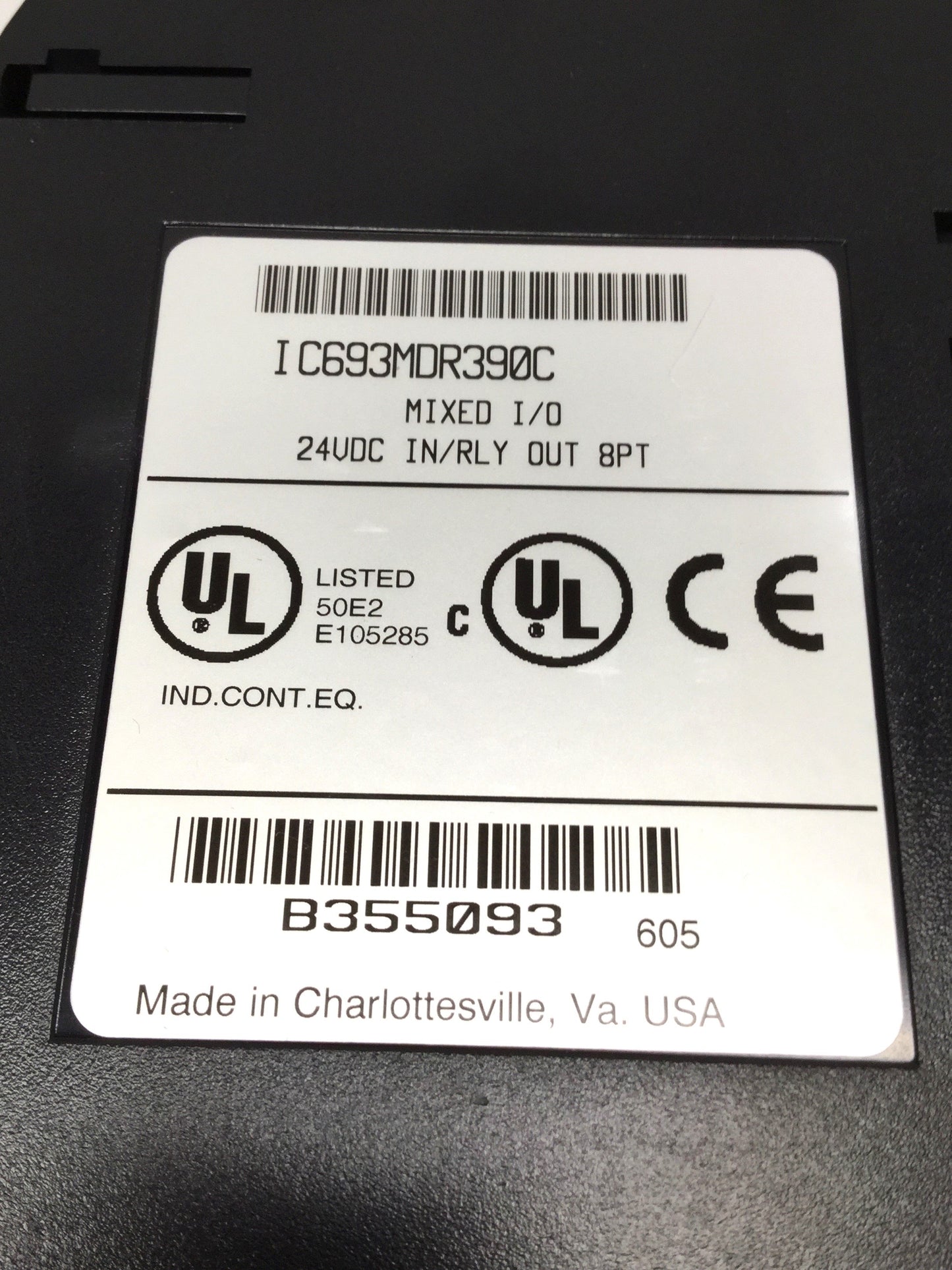 Used GE Fanuc IC693MDR390C 90-30 Mixed I/O Card, 8-Point, 24VDC Input; Relay Output