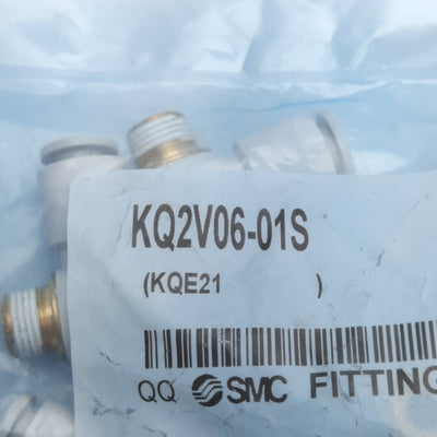 New Lot of 10 SMC KQ2V06-01S Universal Male Elbow Fitting, ø6mm One-Touch, Rc1/8