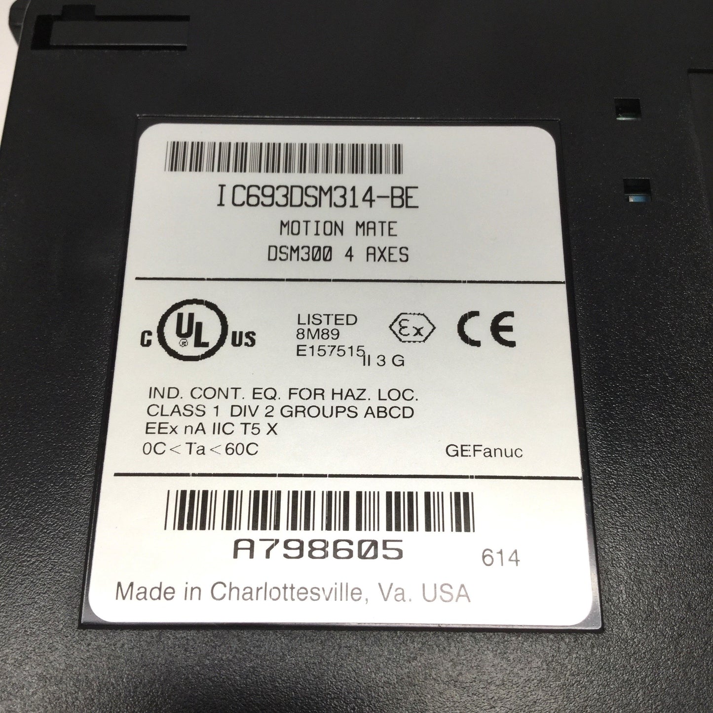 Used GE Fanuc IC693DSM314-BE Motion Mate Digital Servo Control Module, 4-Axis Analog