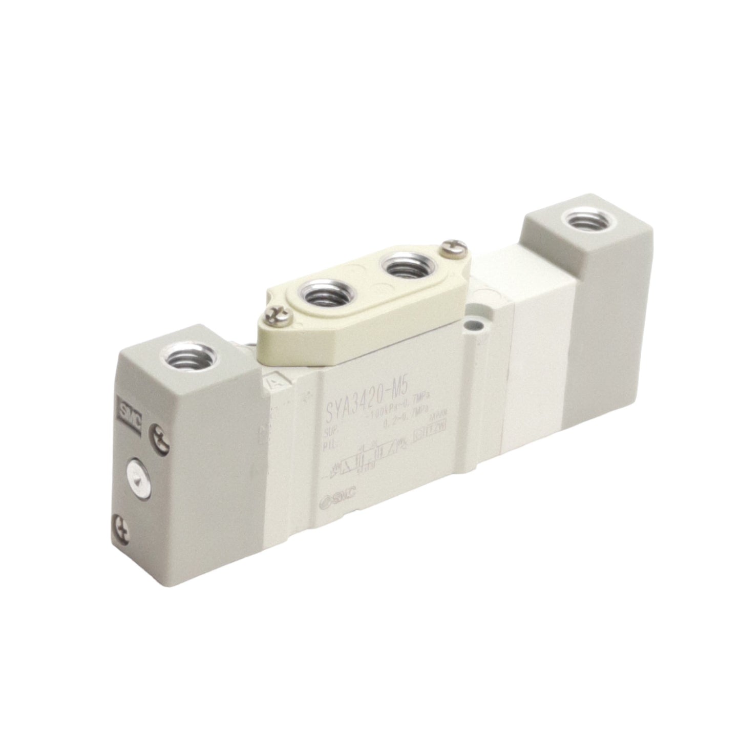 New SMC SY3420-M5 Pneumatic Valve, Body Ported, 3-Pos Closed Center, M5 Piping