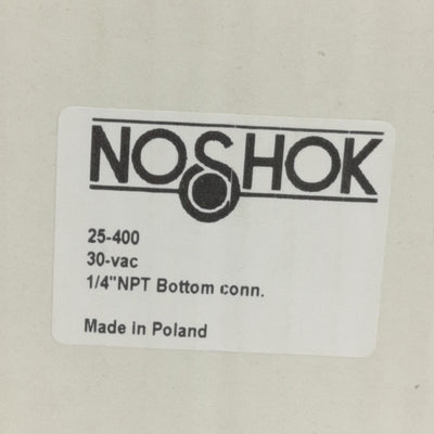 New Noshok 25-400-30Vac-1/4 Pressure Gauge, 2.5" Dial, -30in/Hg, 1/4" NPT Male
