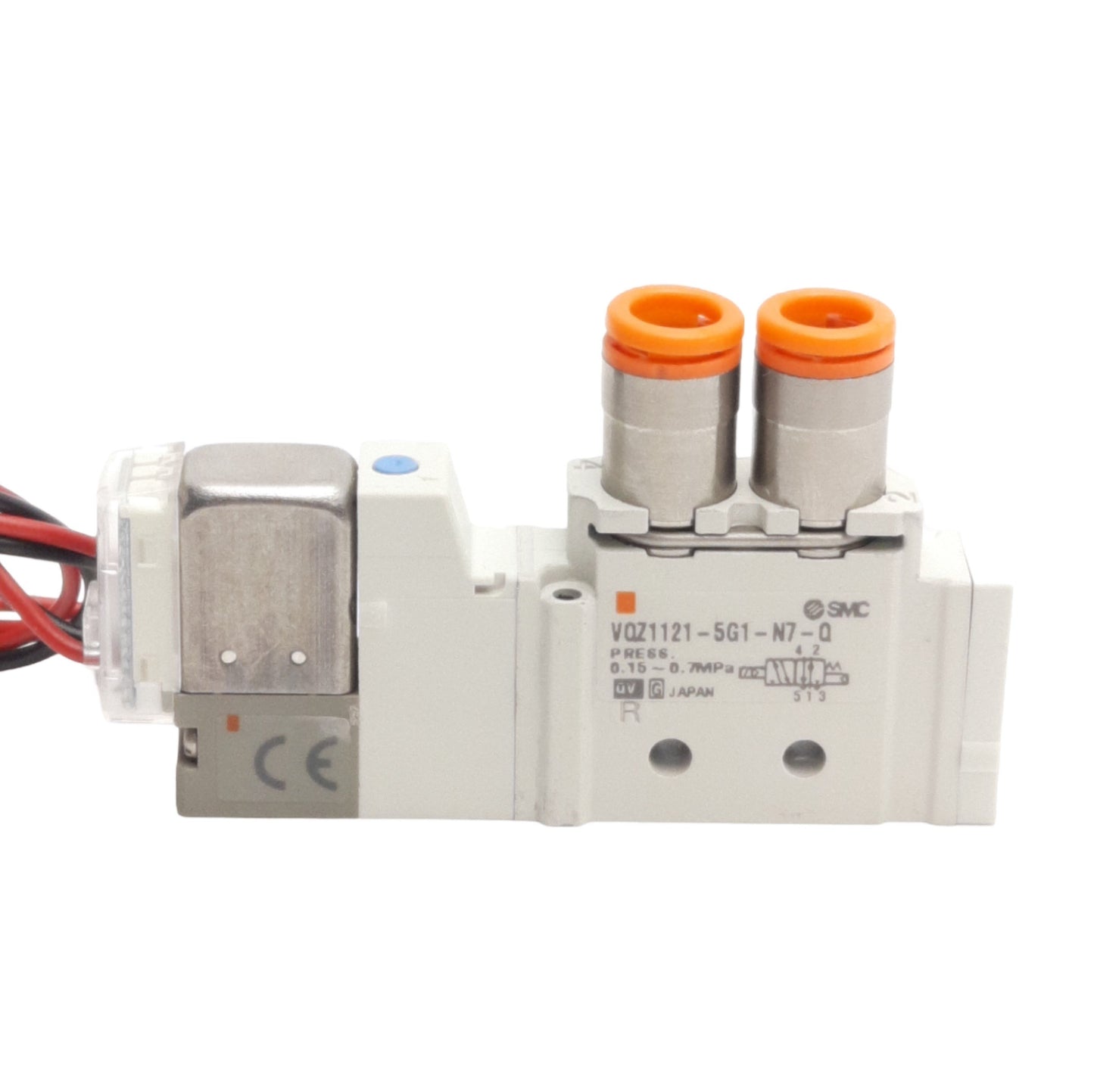 New SMC VQZ1121-5G1-N7-Q Solenoid Valve, 2-Pos Single, 1/4in One Touch, 24VDC Coil