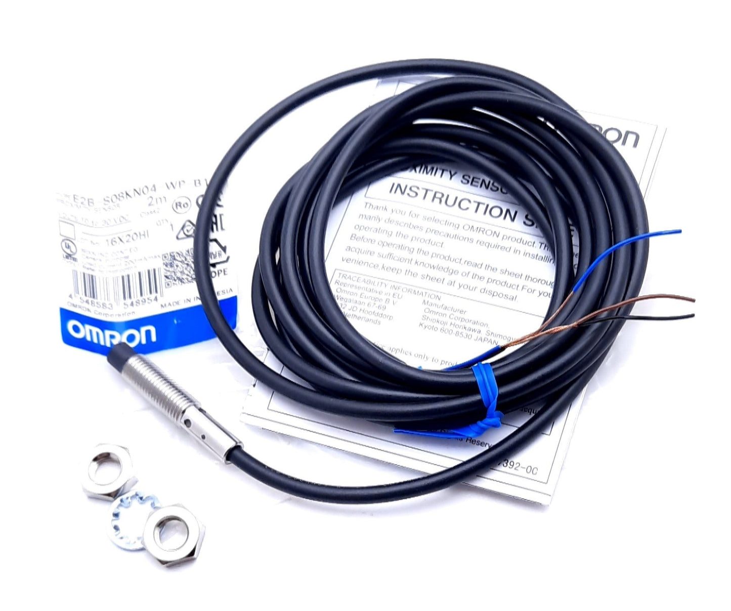 New Omron E2B-S08KN04-WP-B1 Proximity Sensor, 10-30V Supply, PNP-NO 3-Wire Output