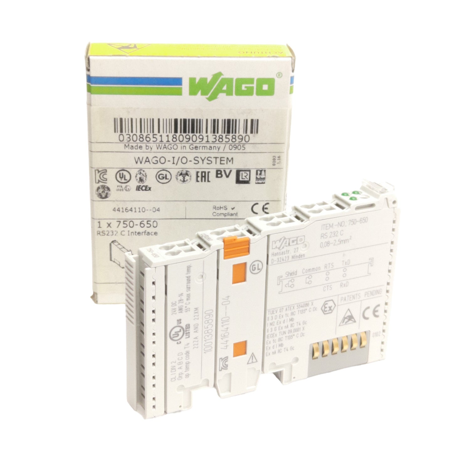 New Wago 750-650 I/O-System Serial Interface Module RS-232C 9600 Baud, 8 Data/1 Stop