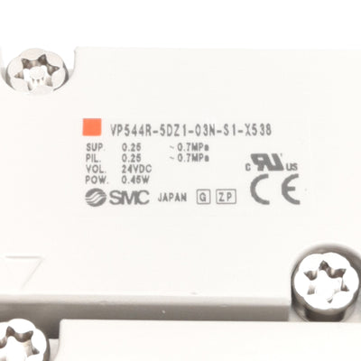 New SMC VP544R-5DZ1-03N-S1-X538 Residual Pressure Valve, 3/8in NPT, M12, 24VDC Coil