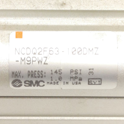 New SMC NCDQ2F63-100DMZ Compact Cylinder 63mm Bore, 100mm Stroke, Rc1/4 Ports