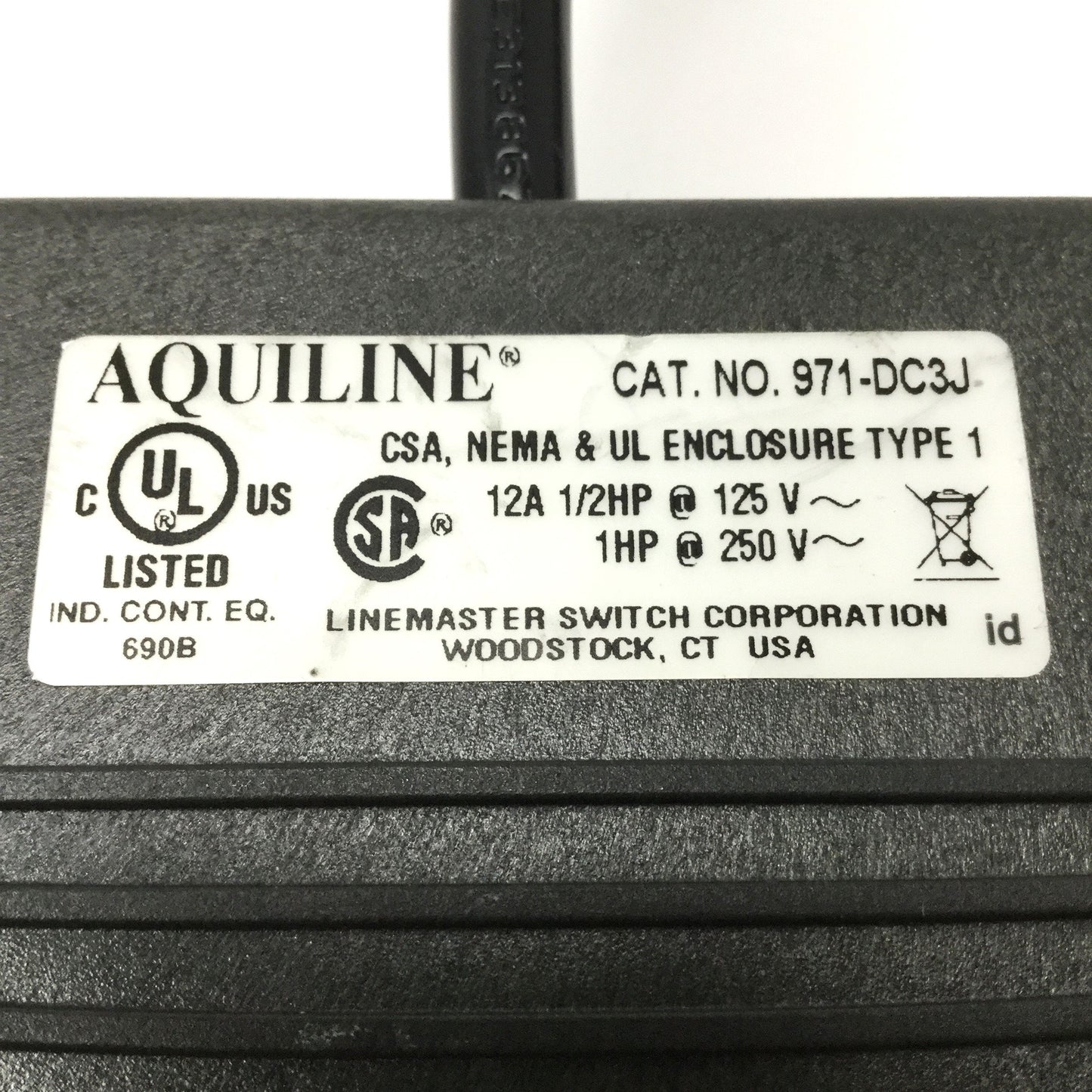 New – Open box Linemaster 971-DC3J Aquiline Foot Switch Pedal Maintained SPST Piggyback 125VAC