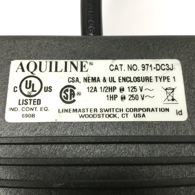 New – Open box Linemaster 971-DC3J Aquiline Foot Switch Pedal Maintained SPST Piggyback 125VAC