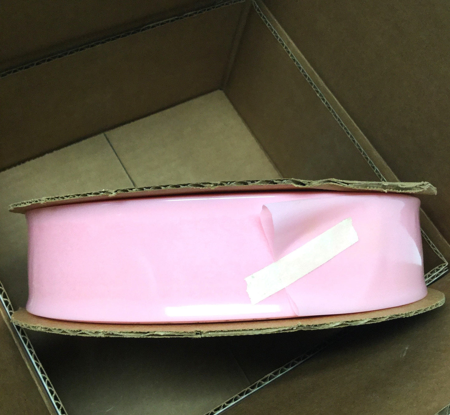 New ULINE S-15328 Anti-Static 4 Mil Poly Tubing Roll 2" x 500' Pink Polyethylene