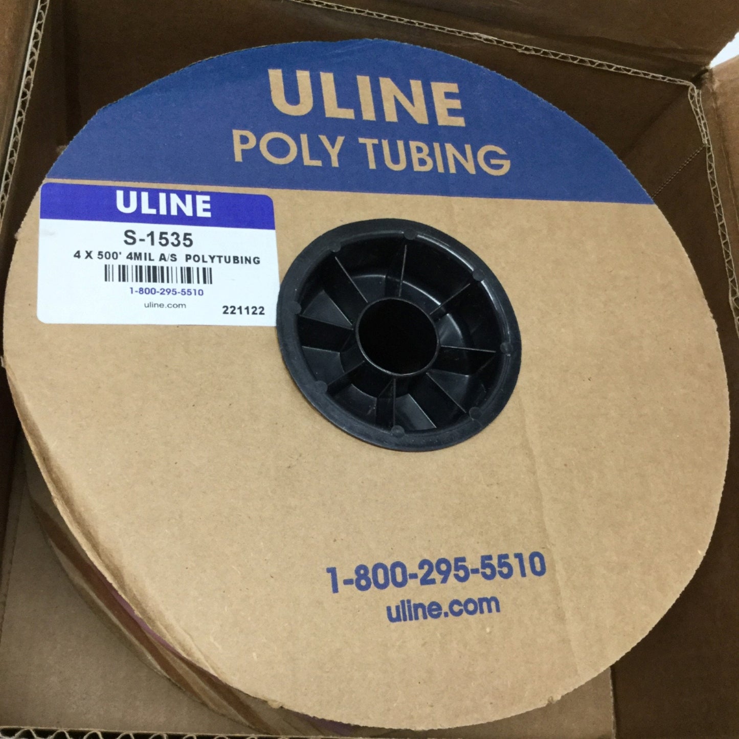 New ULINE S-1535 Anti-Static 4 Mil Poly Tubing Roll 4" x 500' Pink Polyethylene