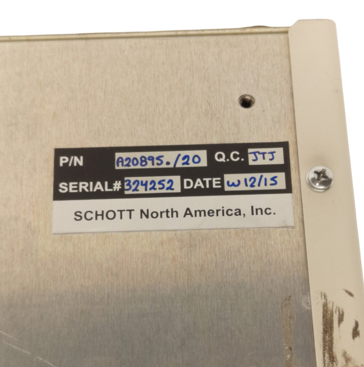 Used Schott A20895 Fiber Optic Light Source, For DCR IV & III, 90-250VAC, ø0.72