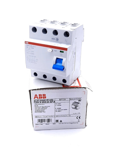 New ABB F204 A-25/0.03 AP-R Residual Current Circuit Breaker 4 Pole 400VAC 25A 30mA