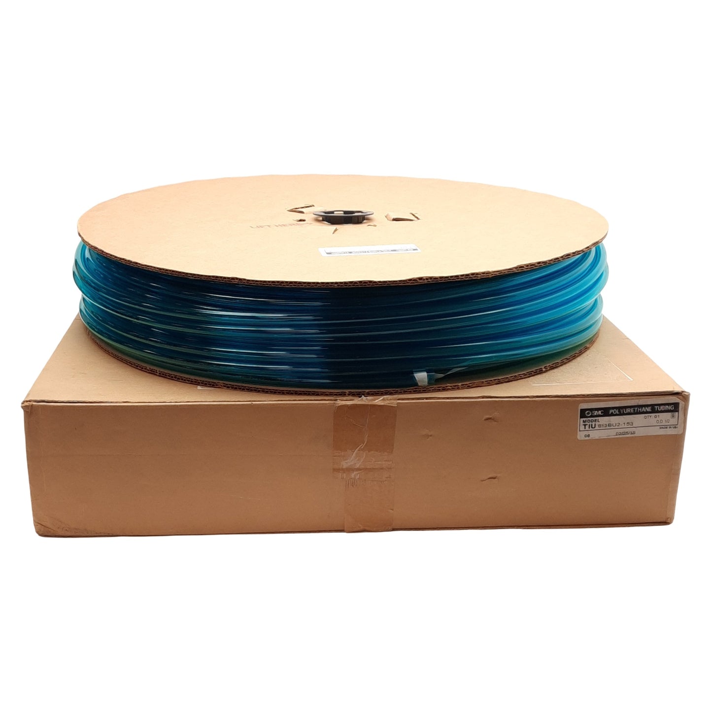 New SMC TIUB13BU2-153 Clear Blue Polyurethane Tubing, ø1/2in OD, ø3/8in ID, 500ft