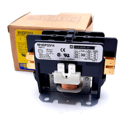 New Square D 8910DP32V14 Definite Purpose Magnetic Contactor 2 Pole N.O 24VAC 600VAC