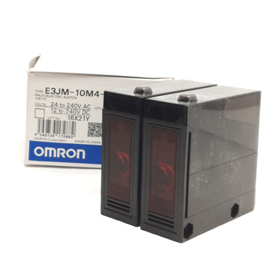 New Omron E3JM-10M4-NN-US Thu-Beam Sensor, 10m Range, ø14.8mm Object, 240VAC/DC