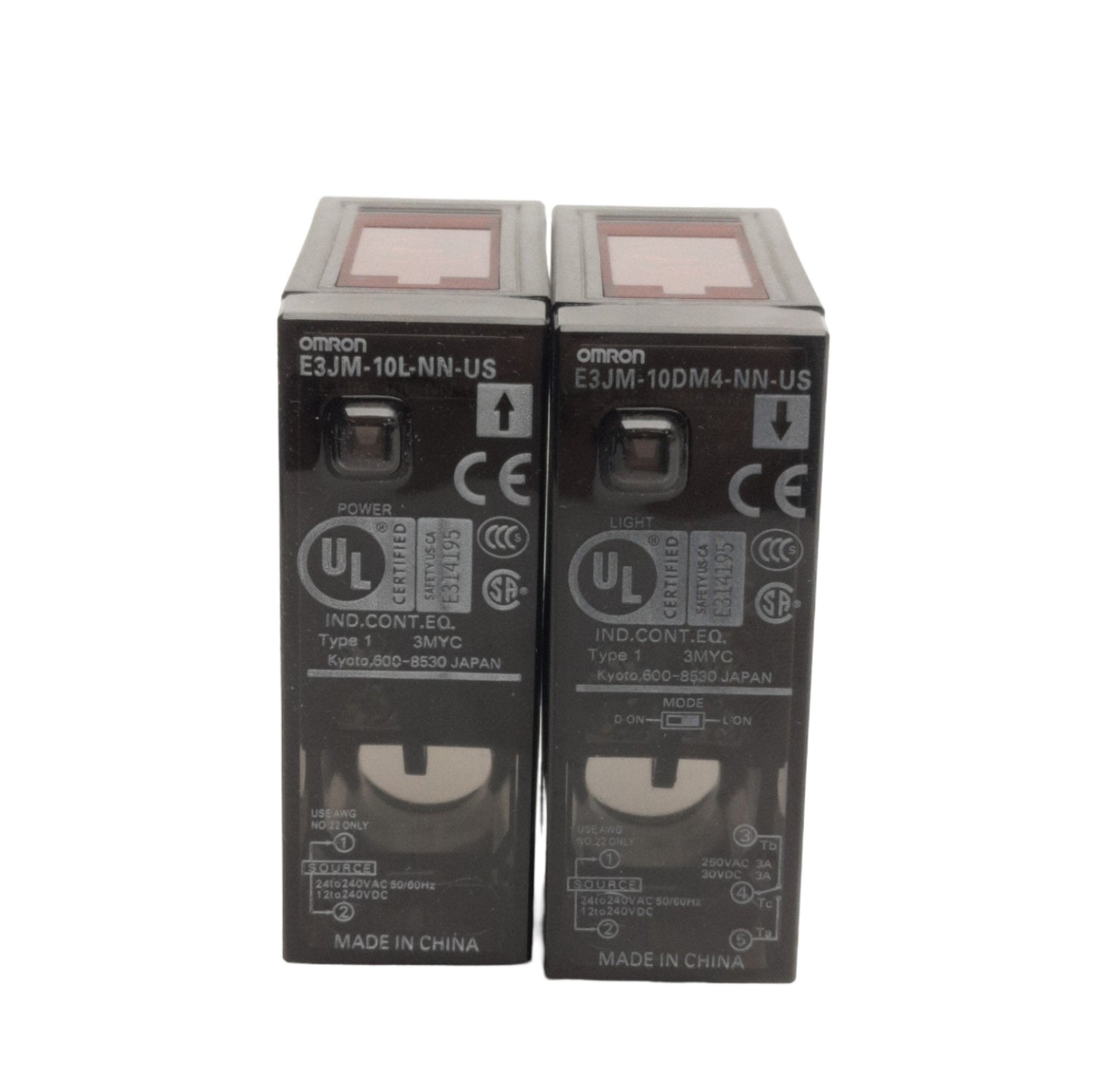 New Omron E3JM-10M4-NN-US Thu-Beam Sensor, 10m Range, ø14.8mm Object, 240VAC/DC