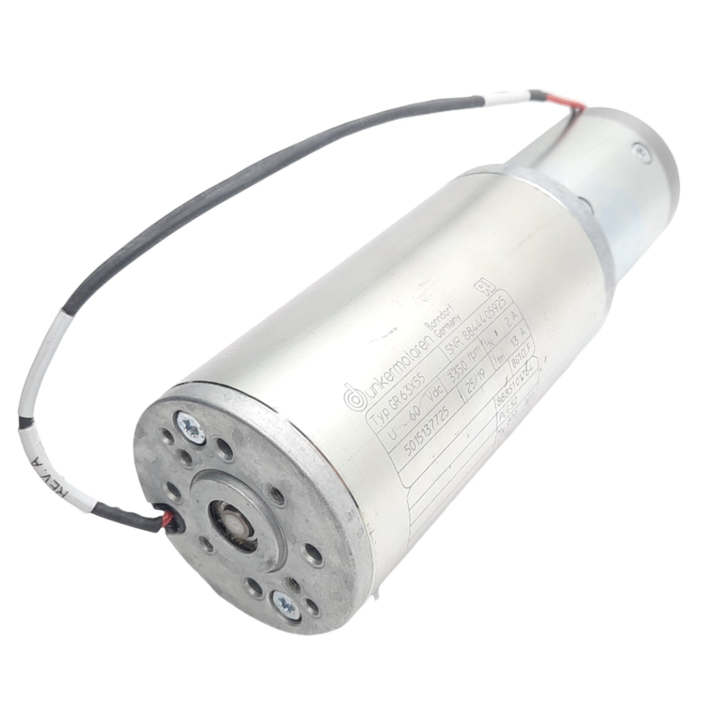New Dunkermotoren Typ GR63x55 DC Motor w/Gearbox, 60VDC 2A, 800Ncm, 64:1, 3350RPM