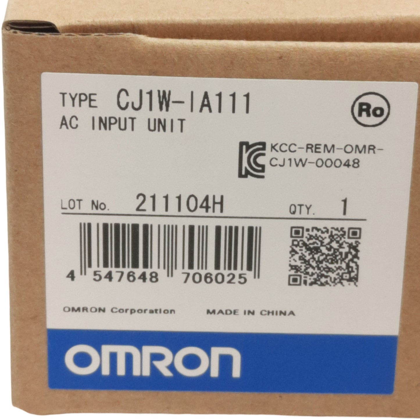 New Omron CJ1W-IA111 Digital I/O Unit, AC Voltage Input, 85-132V, 16-Points 1-Com