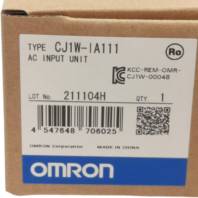 New Omron CJ1W-IA111 Digital I/O Unit, AC Voltage Input, 85-132V, 16-Points 1-Com