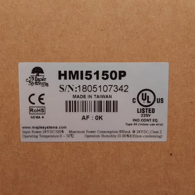 New Maple Systems HMI5150P Touchscreen HMI, 15in 1024x768 TFT Display, 24VDC