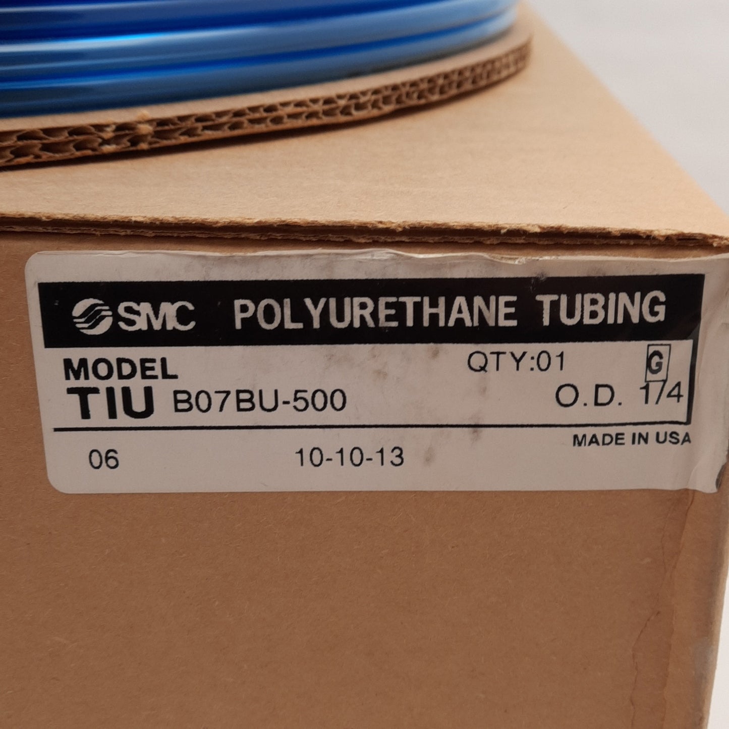 New SMC TIUB07BU-500 Blue Polyurethane Tubing, ø1/4in OD, ø0.17in ID, 0.8MPa, 500m
