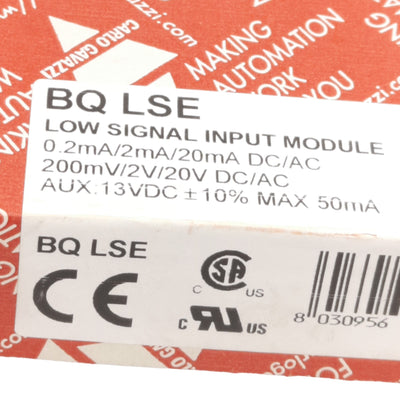 New Carlo Gavazzi BQ LSE Low Signal Input Module DC/AC Input, 20mA / 20V, Slot-A