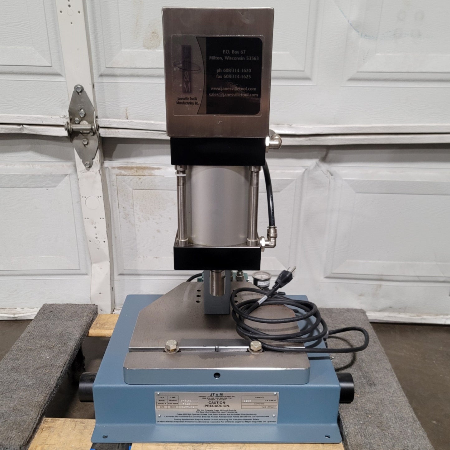 Used Janesville Tool & MFG A-3151 3/4 Ton Adjustable Precision Pneumatic Press