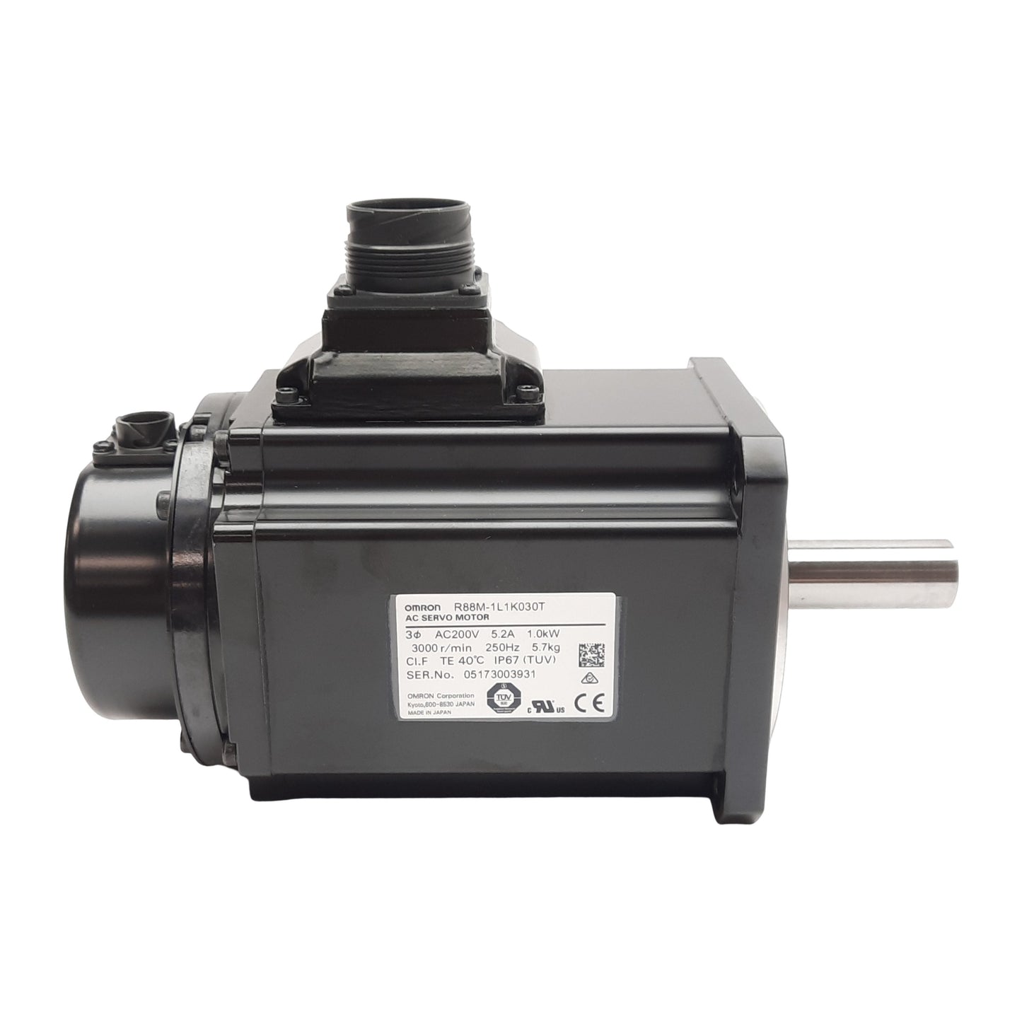 New Omron R88M-1L1K030T Servo Motor, 3-Phase 200VAC 5.2A 1kW, 3000RPM, 100mm Frame