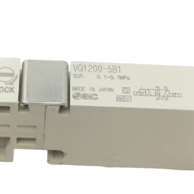 New SMC VQ1200-5B1 Solenoid Valve, 2-Pos Double, Plug-In, 0.1-0.7MPa, 24VDC Coil