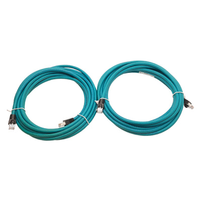 New Lot of 2 Lumberg 0985 856 500/5M Industrial Ethernet Cable, 4-Pair, 5m Long