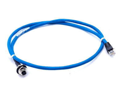 New – Open box Lumberg Automation 0985 YM57530 104/1M Cordset, RJ45 to M12 4-Pin Female, 1m