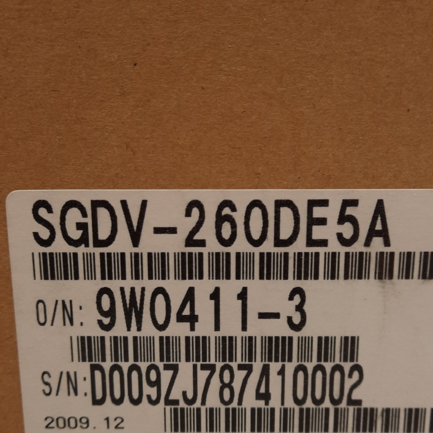 Used Yaskawa SGDV-260E5A Servopack 3-Phase, 380-480VAC In, 0-480VAC 0-300Hz 7.5kW Out