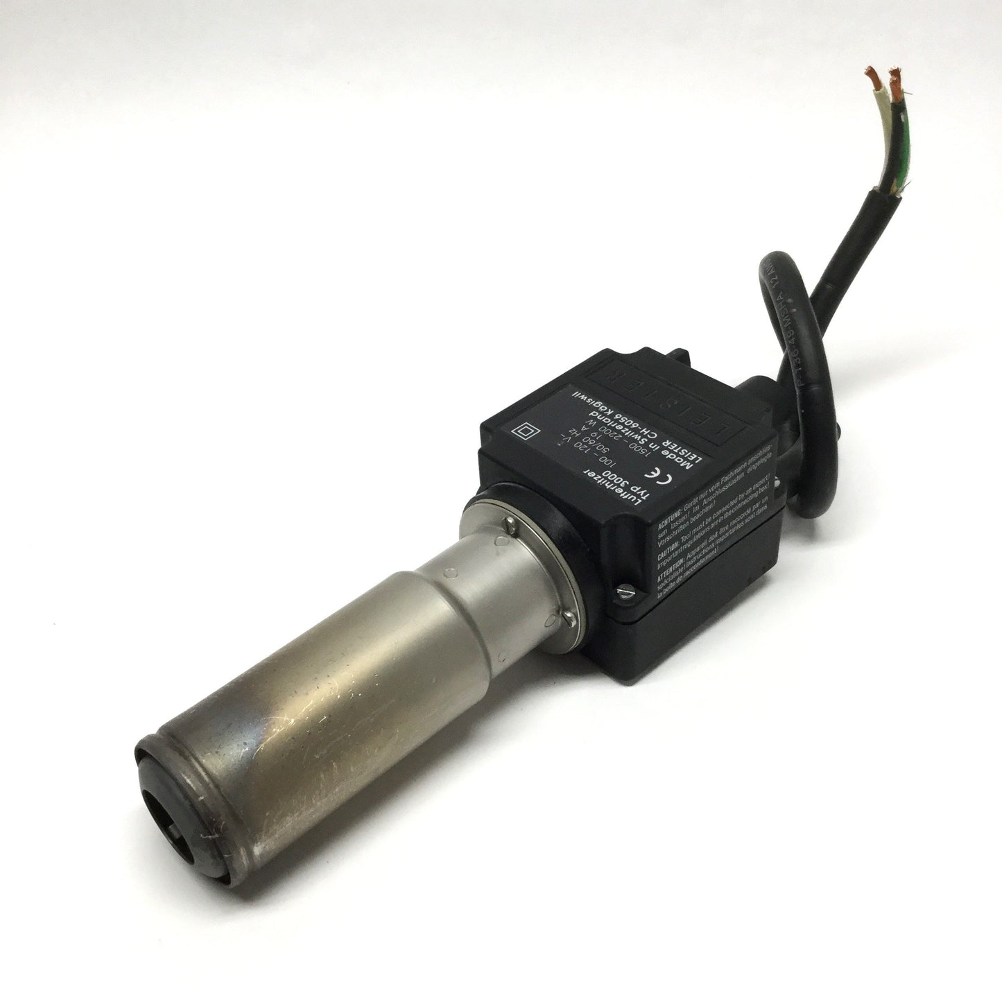 Used Leister LE 3000 Electric Hot Air Process Heater Gun 100-120VAC 19A, 2.2kW, 650°C