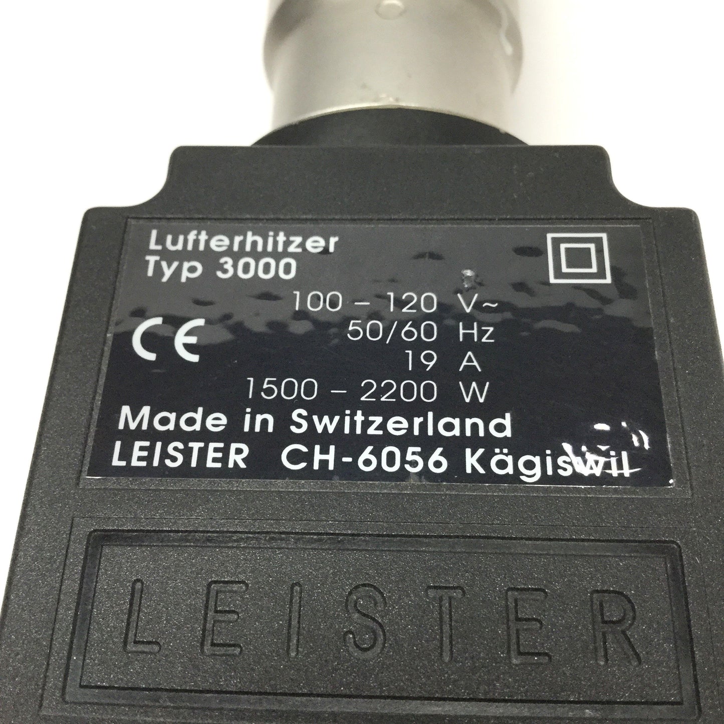 Used Leister LE 3000 Electric Hot Air Process Heater Gun 100-120VAC 19A, 2.2kW, 650°C