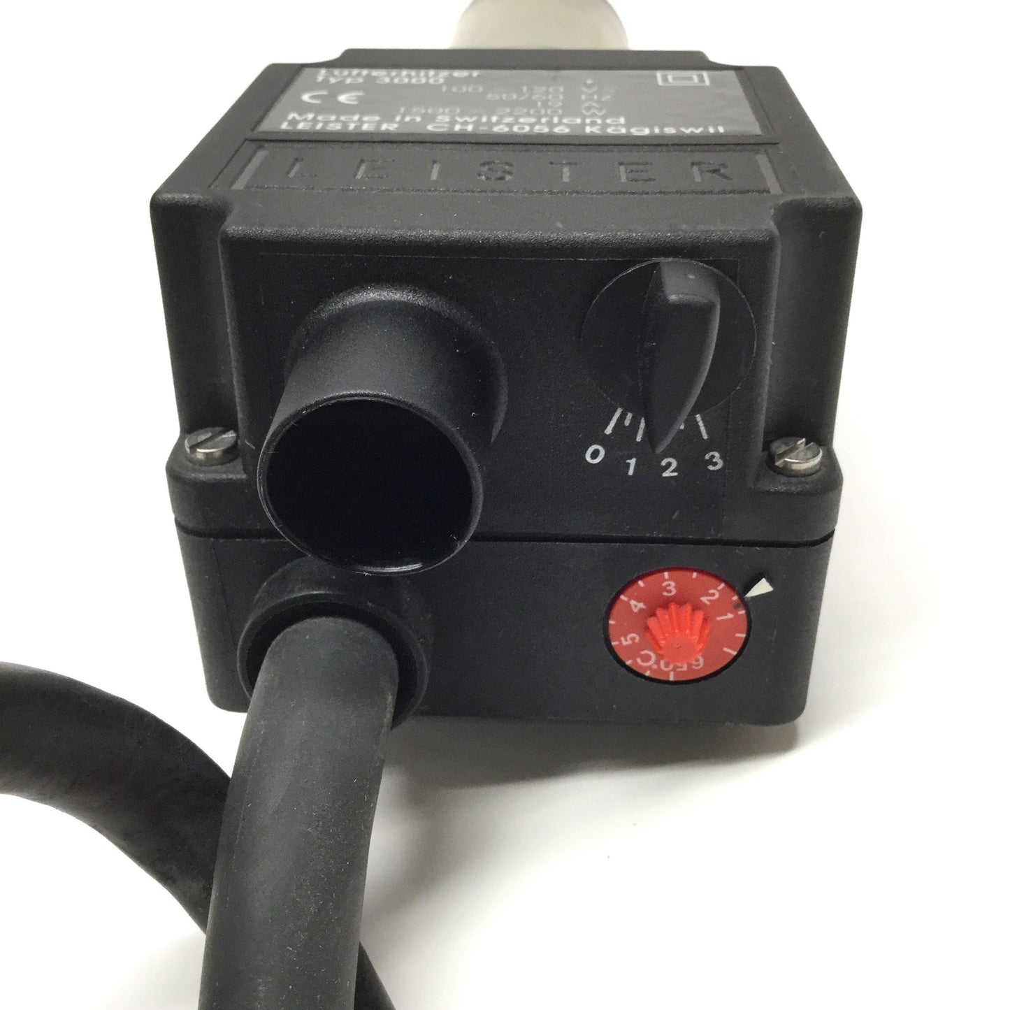 Used Leister LE 3000 Electric Hot Air Process Heater Gun 100-120VAC 19A, 2.2kW, 650°C