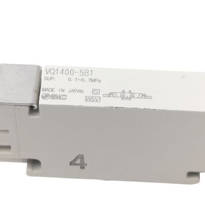 New – Open box SMC VQ1400-5B1 Plug-In Solenoid Valve 3-Pos Ex. Center 0.1 to 0.7MPa, 24VDC Coil