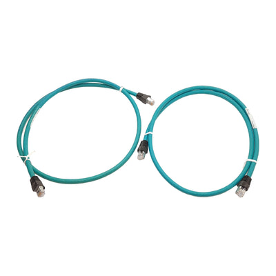 New Lot of 2 Lumberg 0985 856 500/1M Industrial Ethernet Cable, 4-Pair, 1m Long