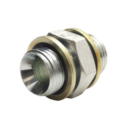 New Lot of 3 Stainless Steel Adapter Fittings, 3/8in BSPP Male to Male, w/ Washer