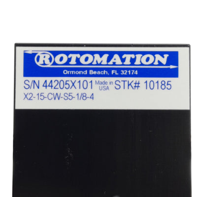 New Rotomation X2-15-CW-S5-1/8-4 Indexing Rotary Actuator, 15° CW, 1/8in NPT