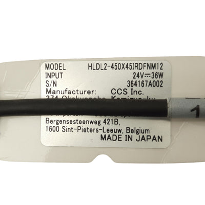 New CCS HLDL2-450x45IR-DF-N-M12 Machine Flood Light, Infrared/Narrow, 24VDC