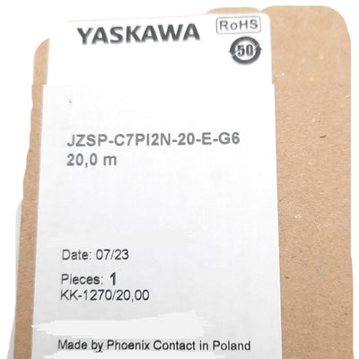 New Yaskawa JZSP-C7PI2N-20-E-G6 Servo Encoder Cable, for SGM7A, 8Pin M12, 20m Length